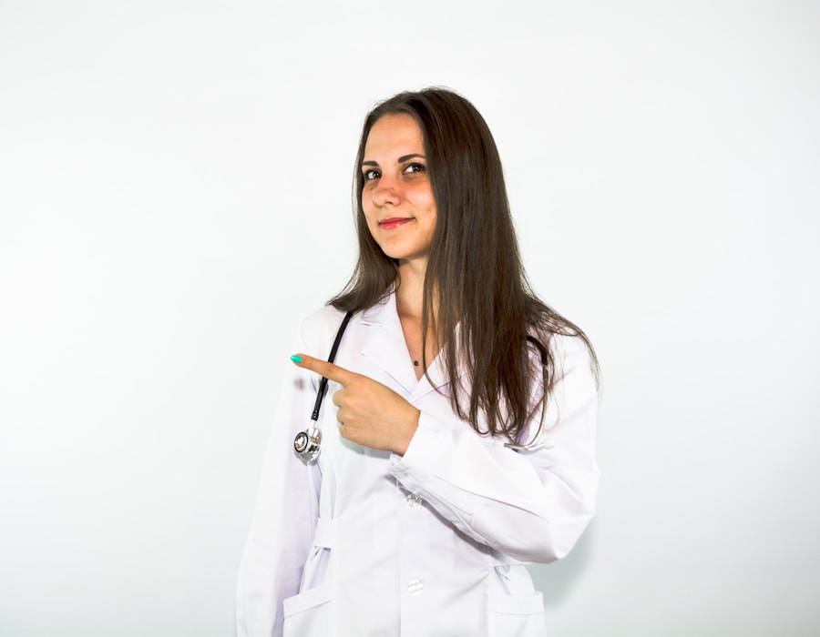 Female physician in a white coat